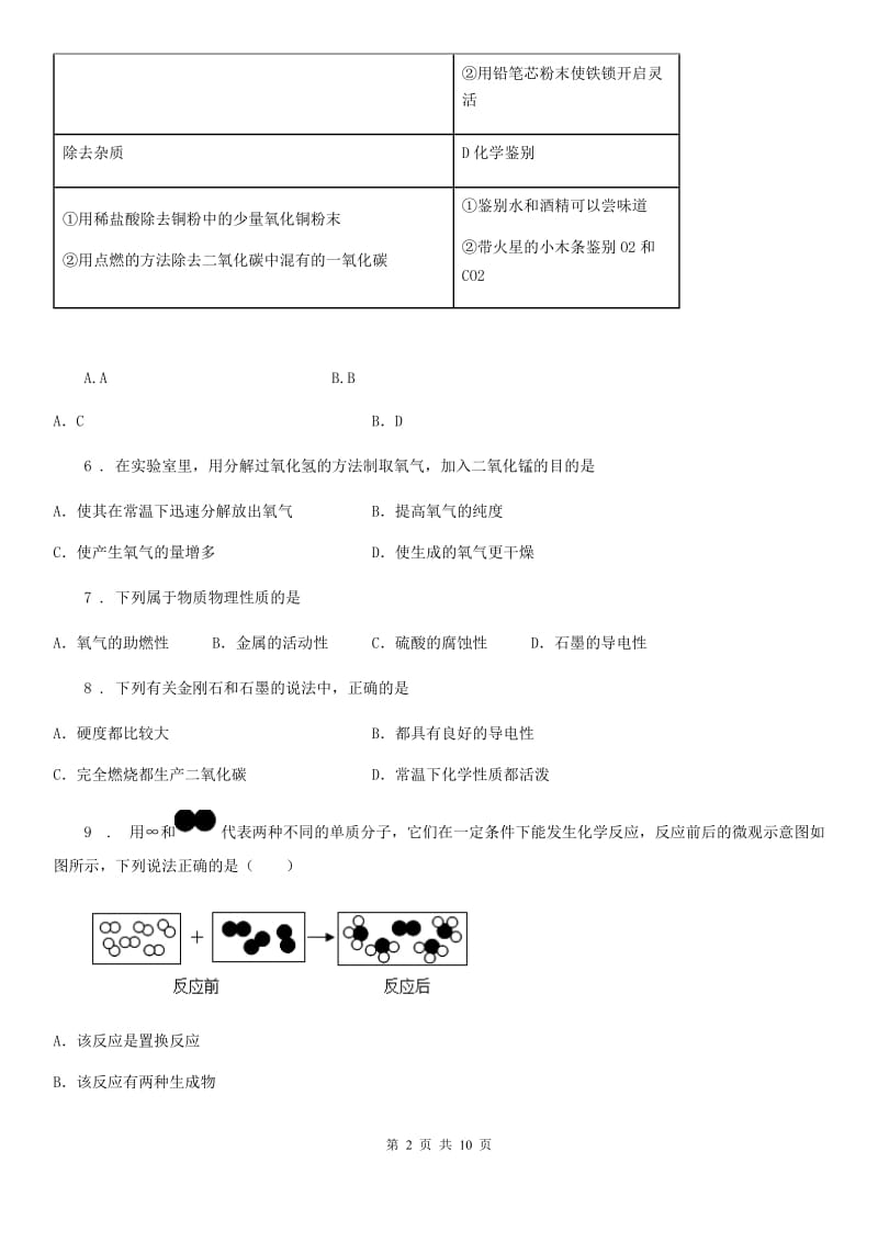 人教版八年级下学期5月期中考试化学试题_第2页