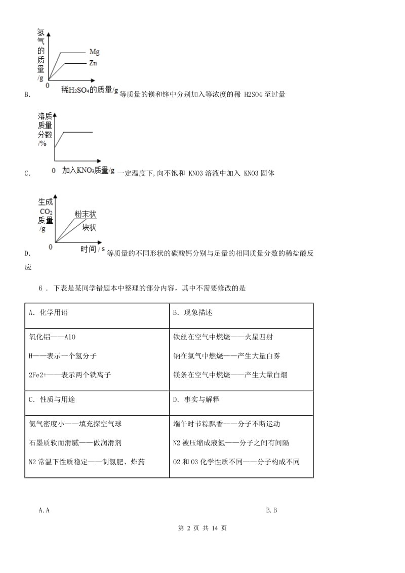 人教版2019-2020年度九年级中考一模化学试题C卷(模拟)_第2页