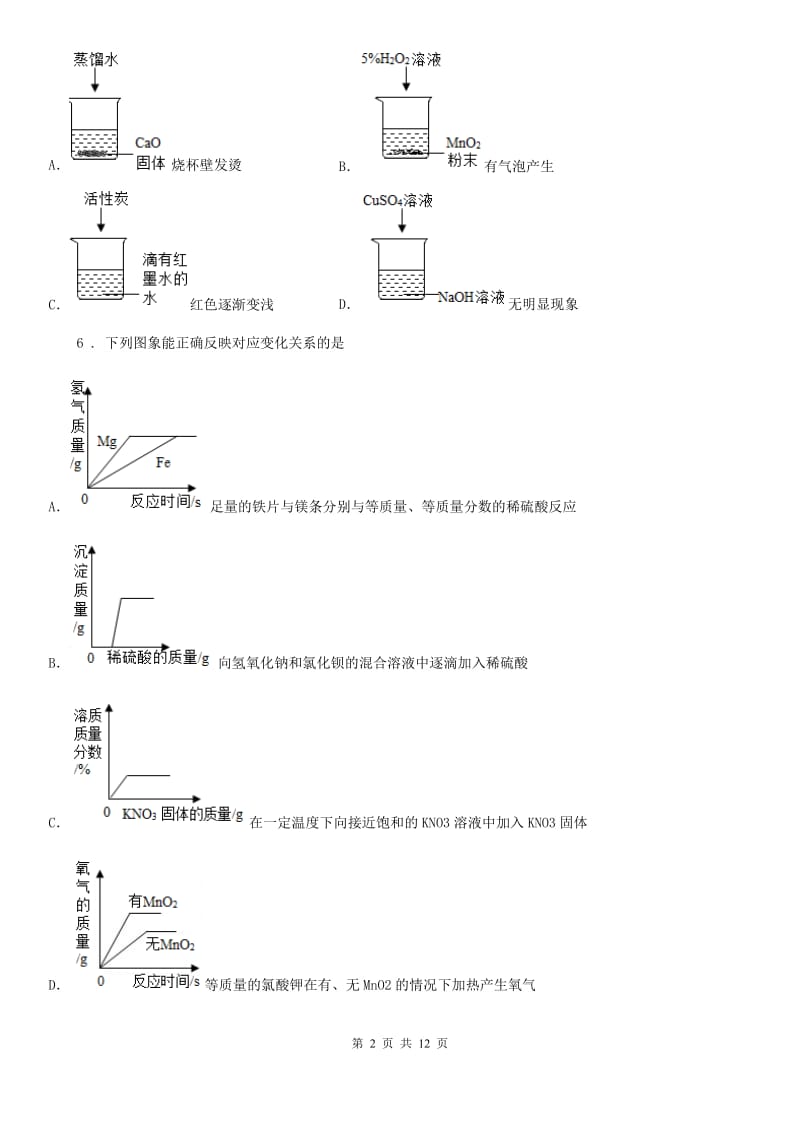 人教版2020版中考一模化学试题（II）卷（练习）_第2页