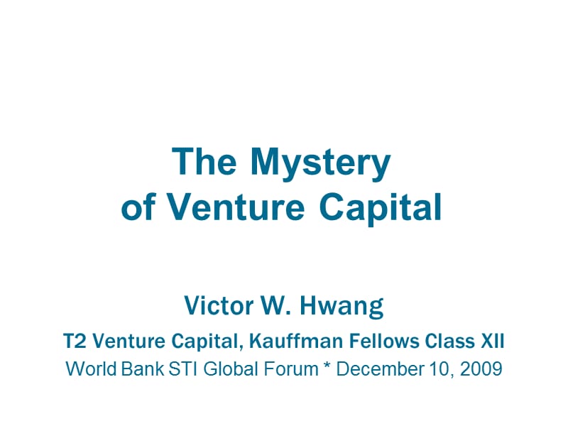 TheMysteryofVentureCapital-WorldBank：风险资本-神秘世界银行_第1页