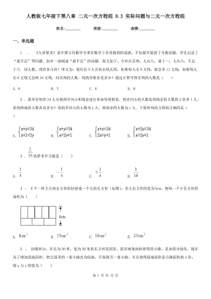 人教版七年級(jí)數(shù)學(xué)下第八章 二元一次方程組 8.3 實(shí)際問(wèn)題與二元一次方程組