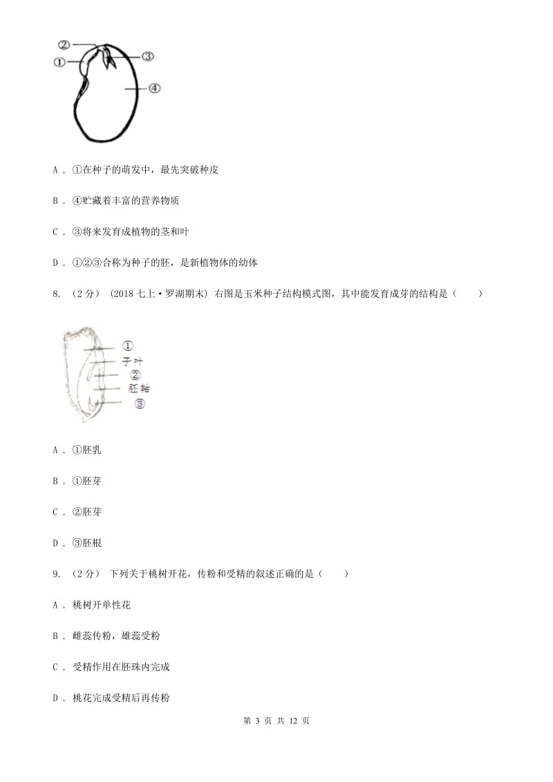 济南版中考生物专题7 被子植物的一生_第3页