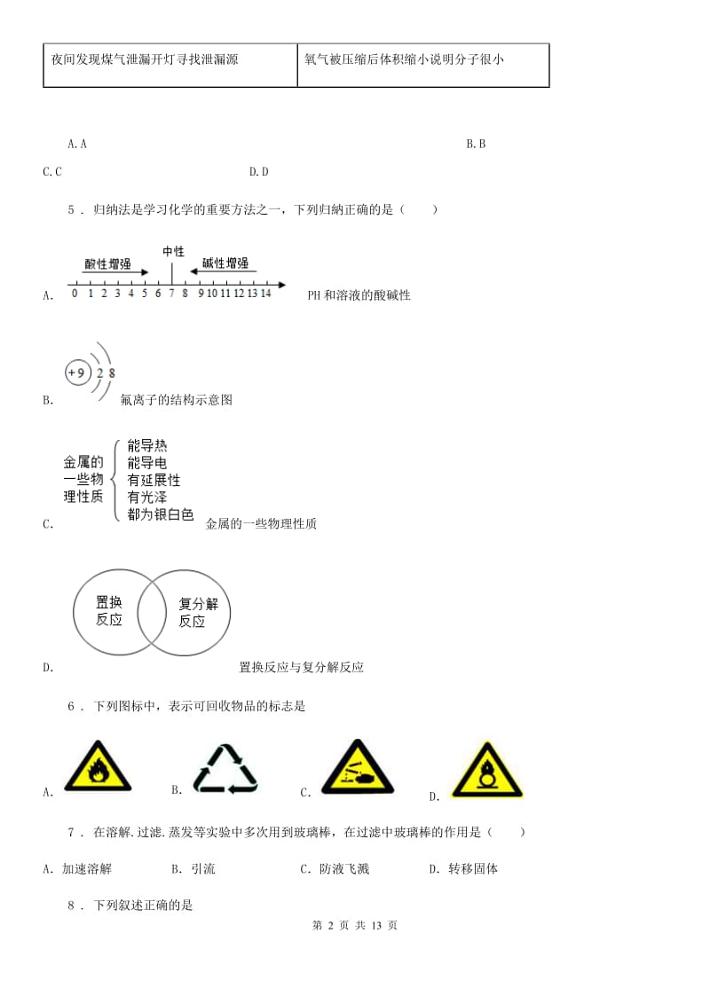 人教版2019-2020学年九年级下学期期中考试化学试题C卷（练习）_第2页