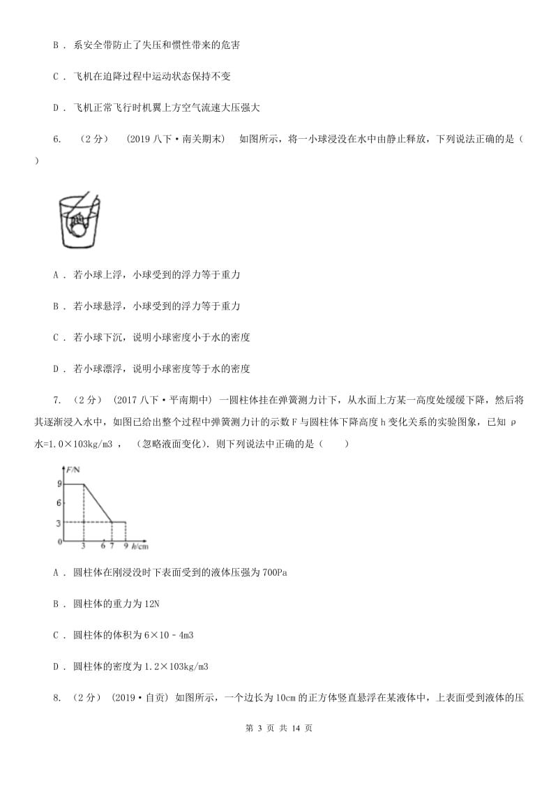 人教版中考物理复习专题13《浮力》_第3页