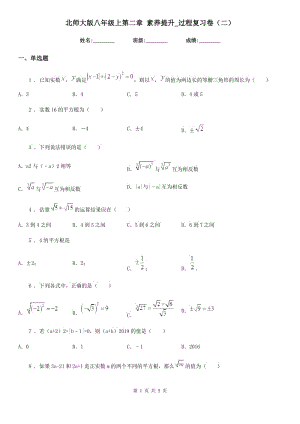 北師大版八年級(jí)數(shù)學(xué)上第二章 素養(yǎng)提升_過程復(fù)習(xí)卷（二）