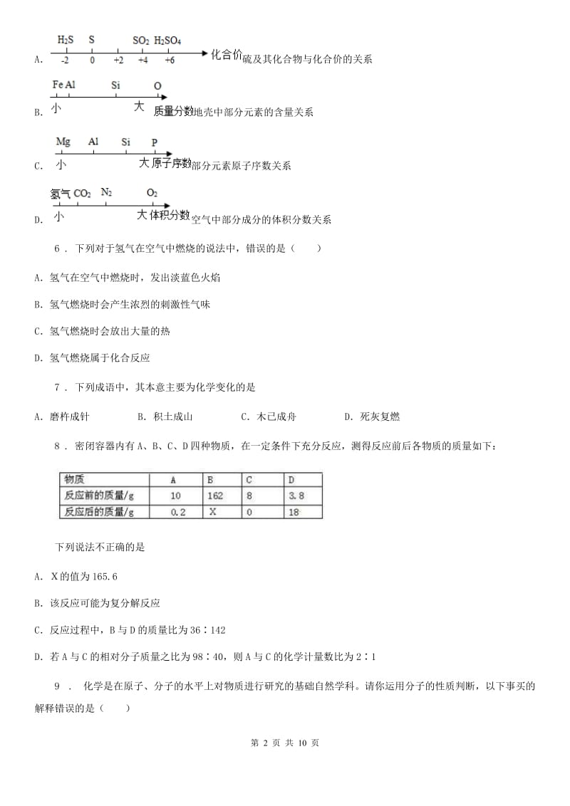 人教版2019-2020学年九年级上学期11月月考化学试题（II）卷_第2页