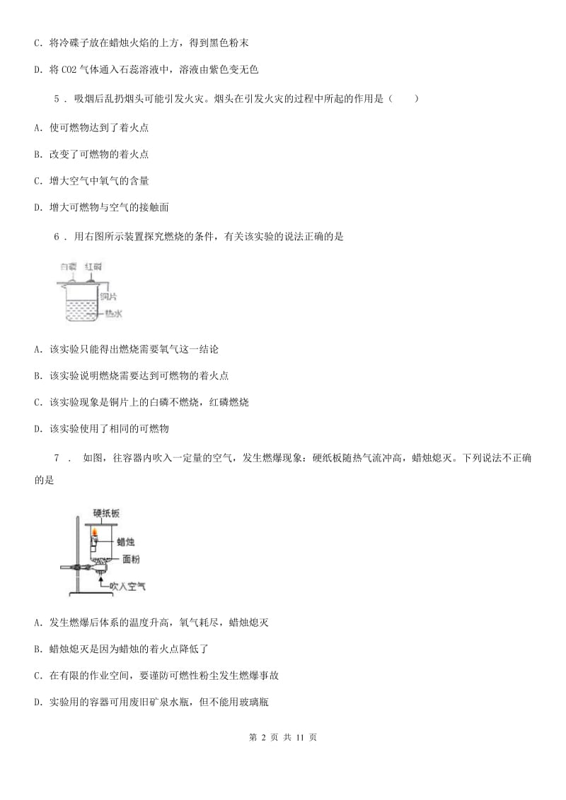 鲁教版九年级化学上册第六单元第一节 燃烧与灭火_第2页