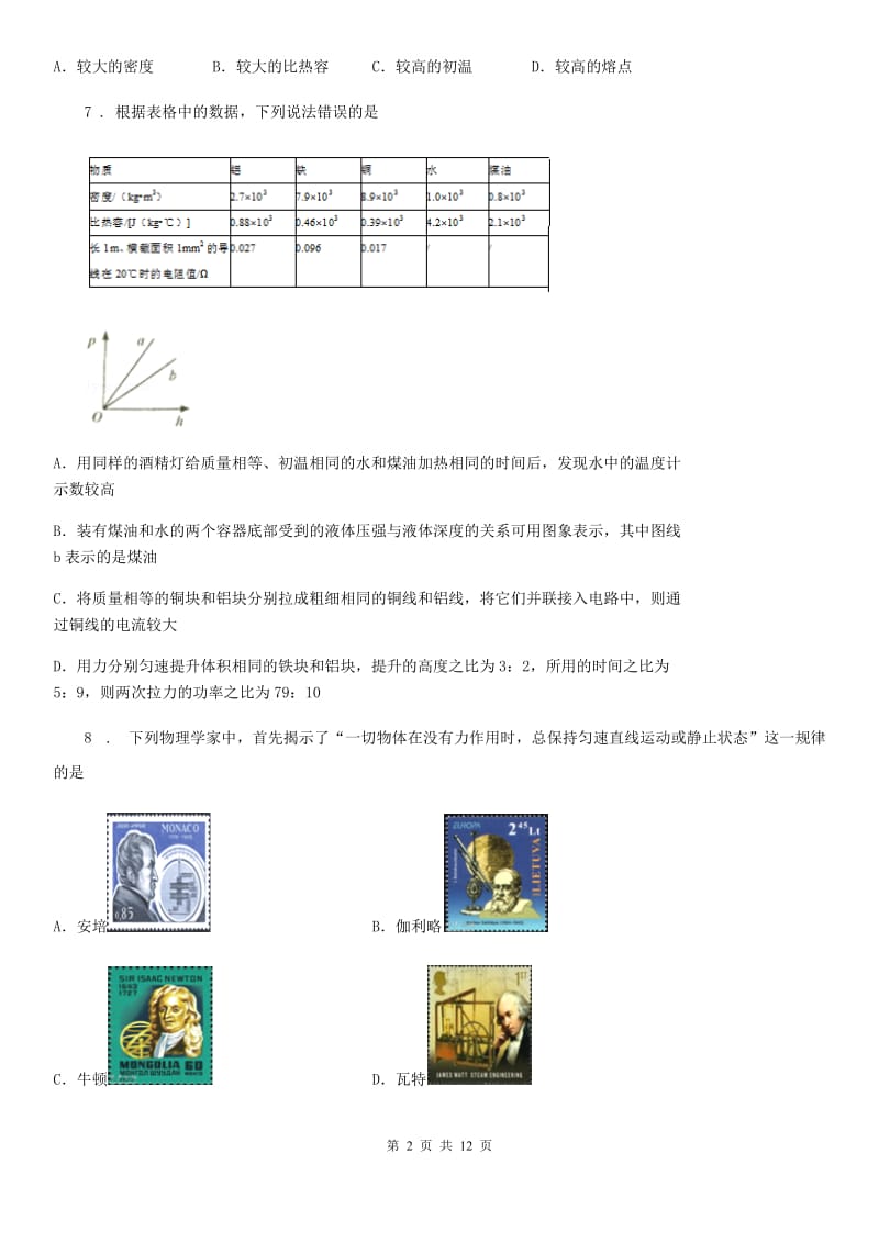 新人教版八年级5月月考物理试题（教学质量自主调研）_第2页