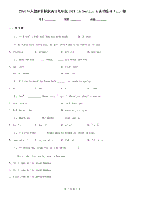 2020年人教新目標(biāo)版英語(yǔ)九年級(jí)UNIT 14 Section A課時(shí)練習(xí)（II）卷