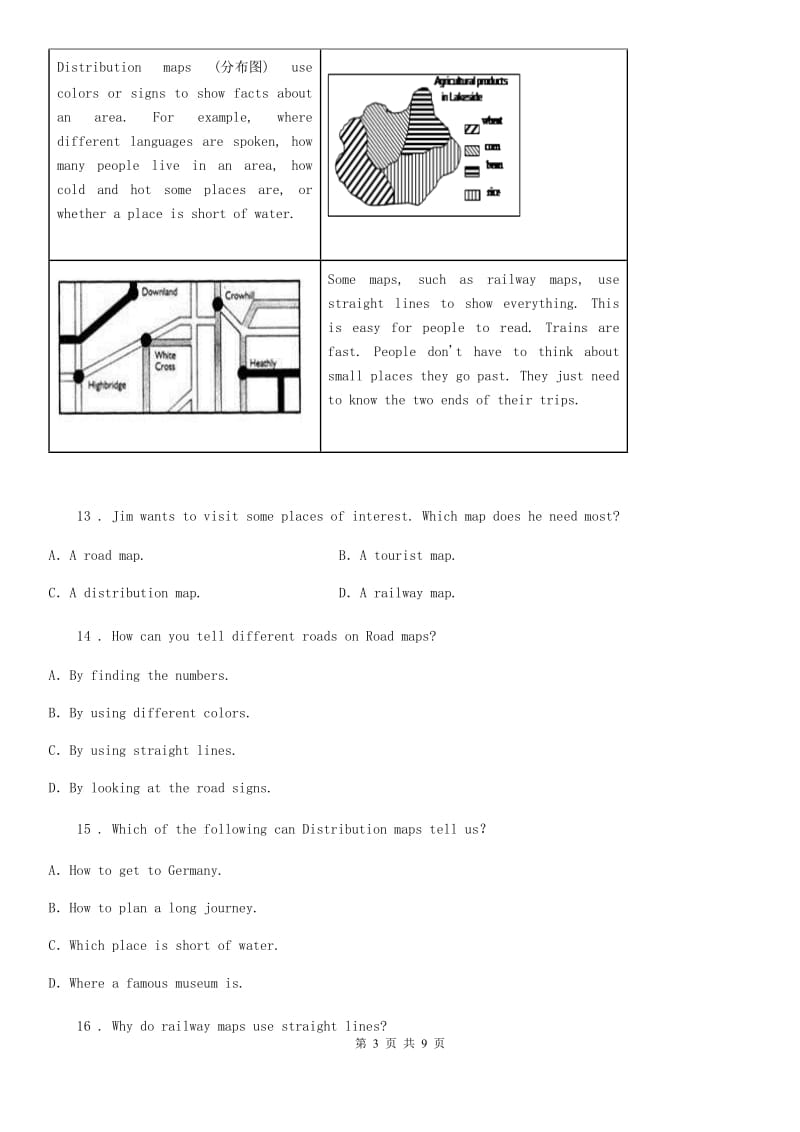 人教新目标七年级英语下册同步练习：Unit 3 How do you get to school Section B(1a－1e)_第3页