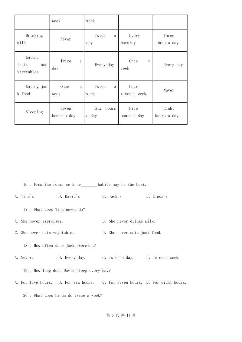 2020版外研版英语七年级上册 Module 1 Unit1 同步练习C卷_第3页