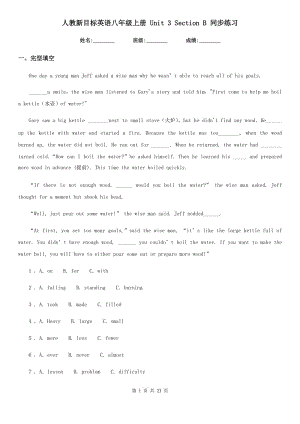 人教新目標(biāo)英語(yǔ)八年級(jí)上冊(cè) Unit 3 Section B 同步練習(xí)