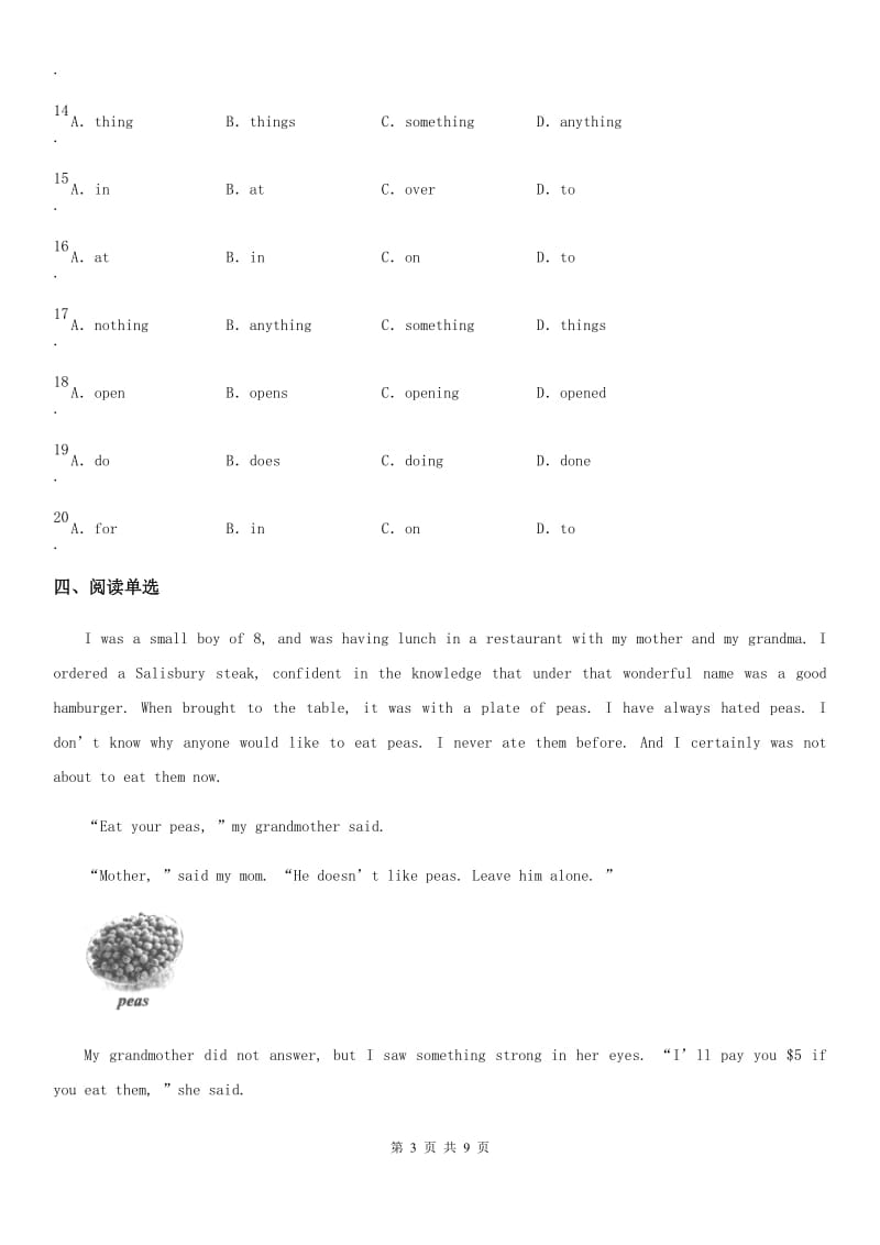 外研版九年级英语上册Module 11 photos单元测试题_第3页