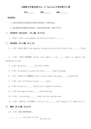 人教版九年級英語全冊Unit 11 Section B同步練習(xí)A卷