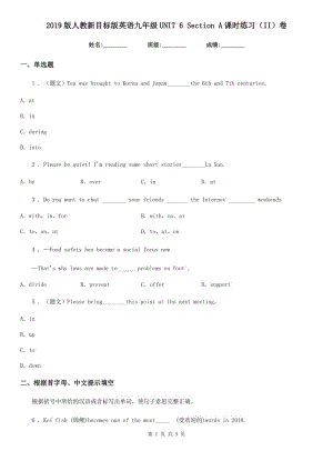 2019版人教新目標(biāo)版英語九年級(jí)UNIT 6 Section A課時(shí)練習(xí)（II）卷