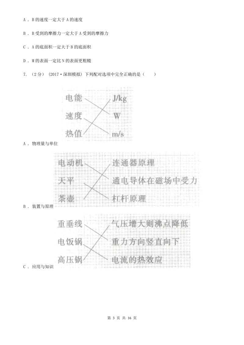 新人教版八年级下学期物理期末测试题一_第3页