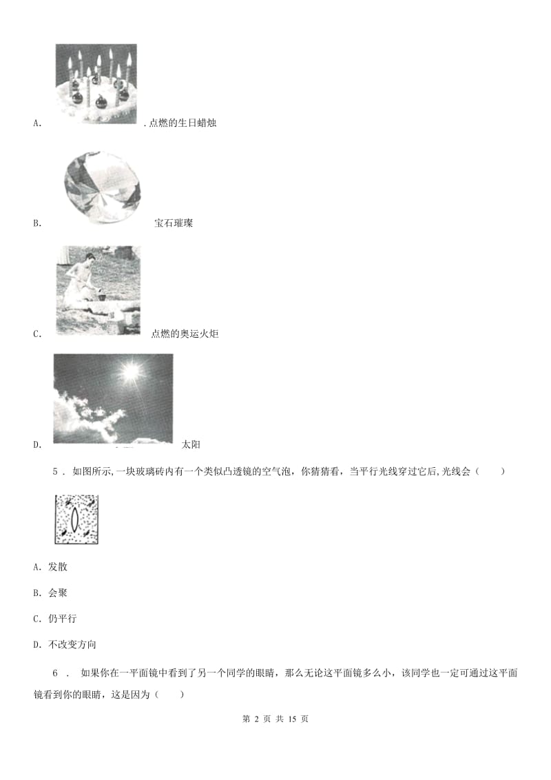 新人教版2020年（春秋版）八年级上学期期末考试物理试题（II）卷新版_第2页