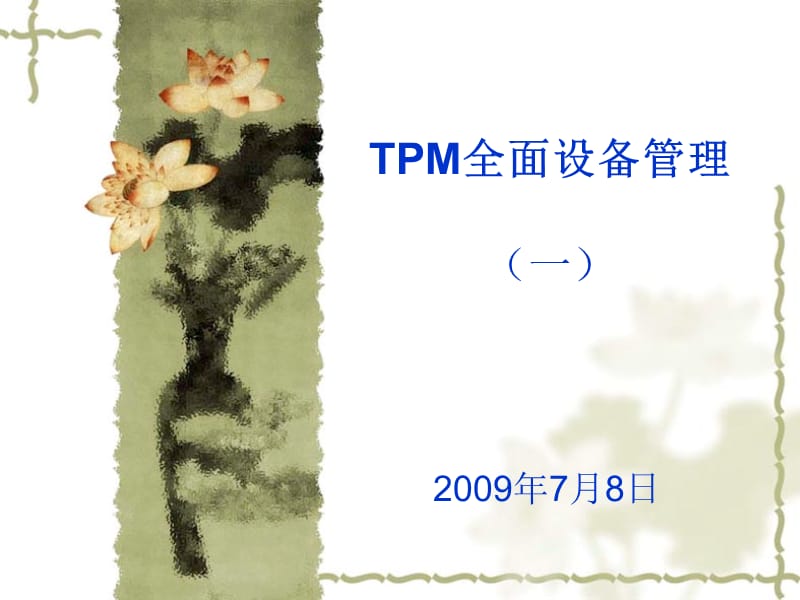 中化平原集团TPM全面设备管理培训_第1页