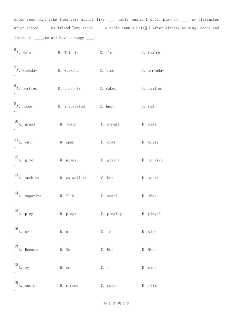 人教版七年级英语下册测试Unit 12 What did you do last weekend Section B(1a-1e)-1_第2页