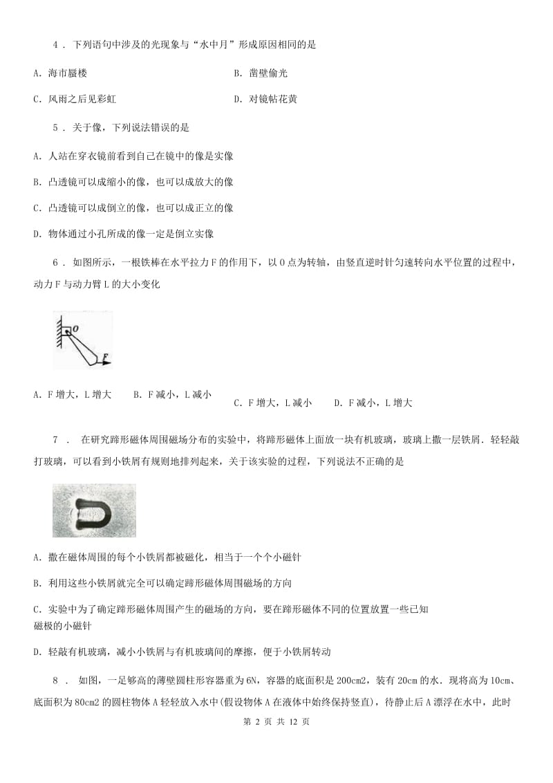 新人教版九年级下学期阶段质量调研物理试题_第2页