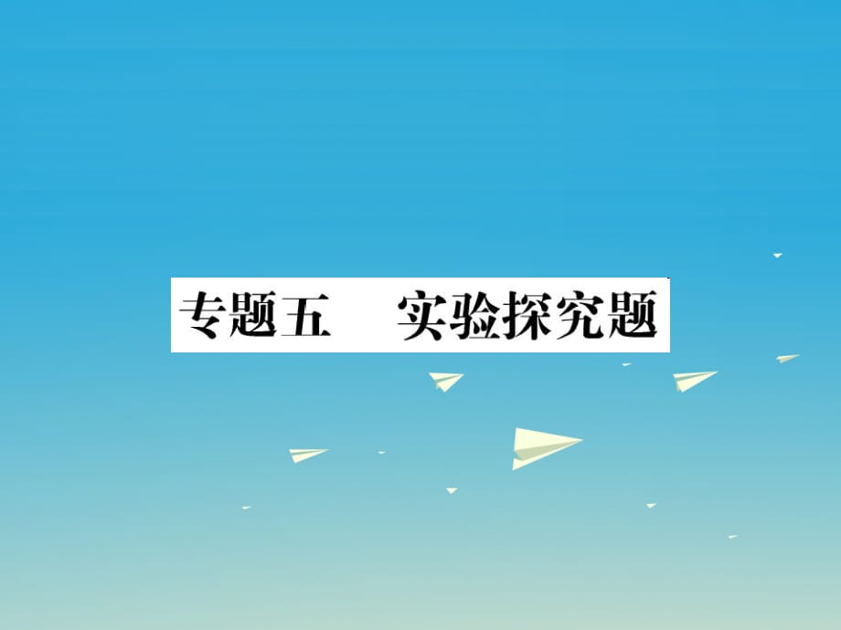 中考物理总复习 第二轮复习 专题训练 提升能力 专题五 实验探究题习题课件 新人教版_第1页