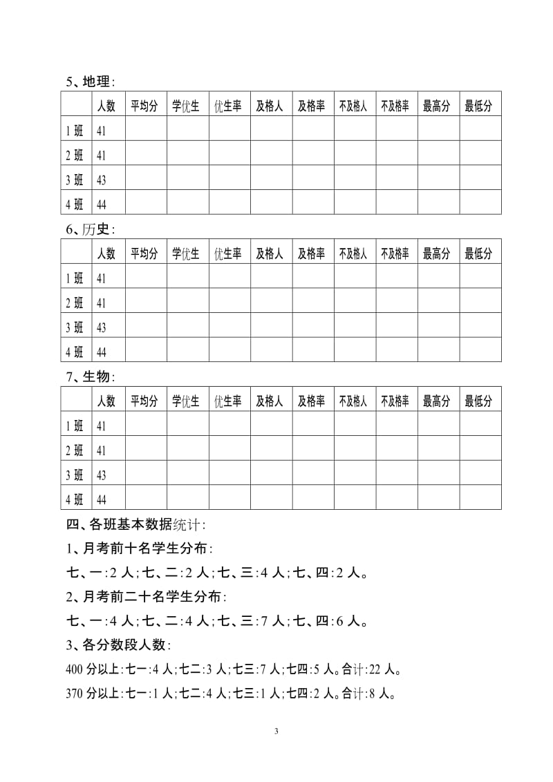 中学第一次月考质量分析会_第3页