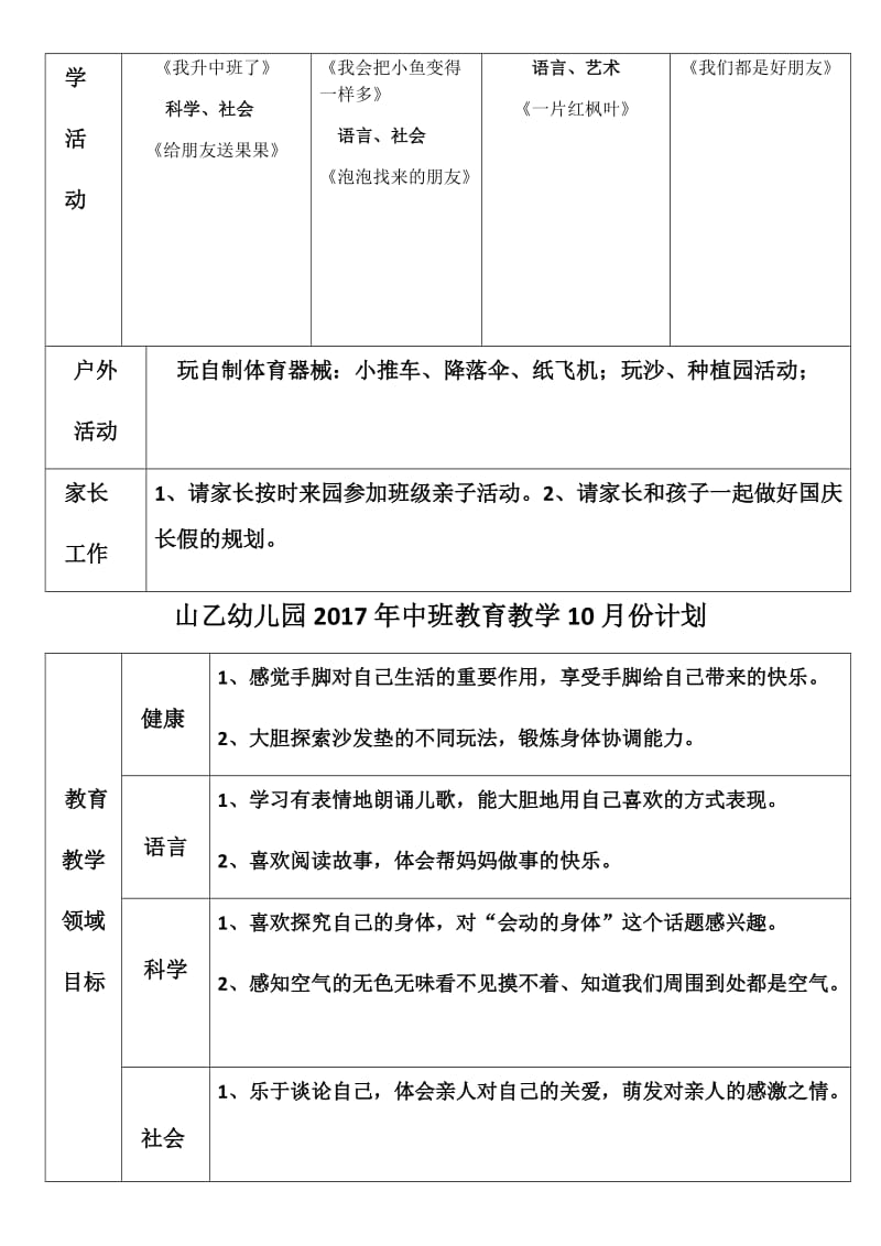 幼儿园教育教学中班月计划---副本_第2页