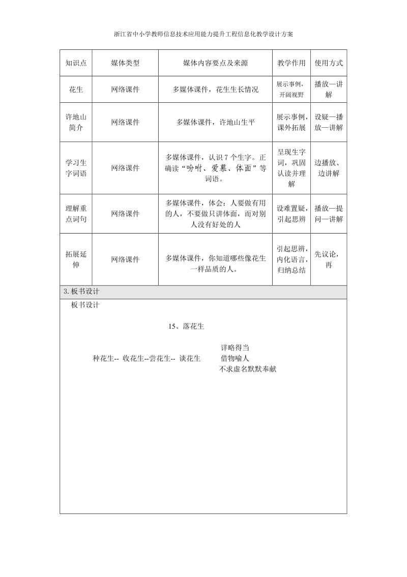 小学语文《落花生》信息化教学设计_第3页