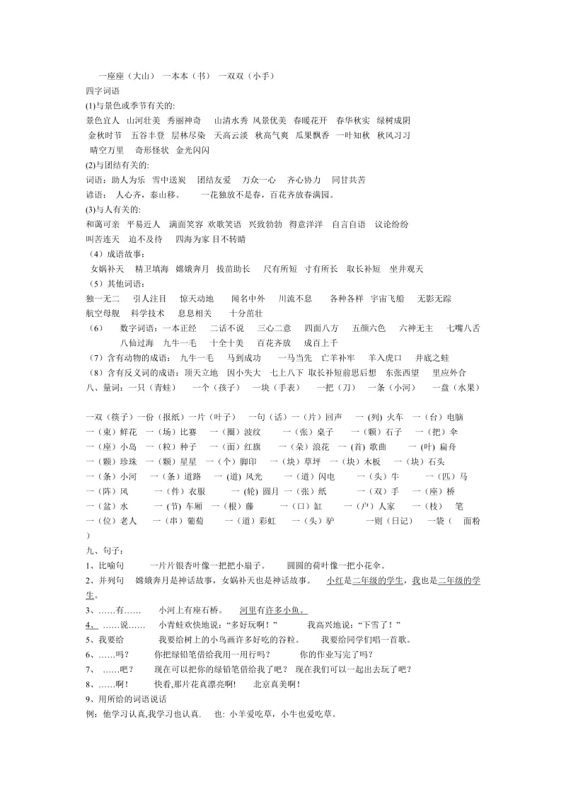 语文S版二年级上册语文复习知识点_第3页