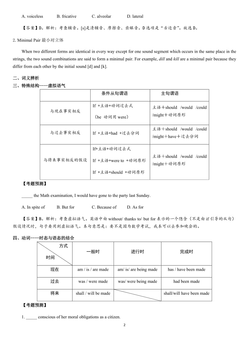 英语学科知识与能力考试重点_第2页