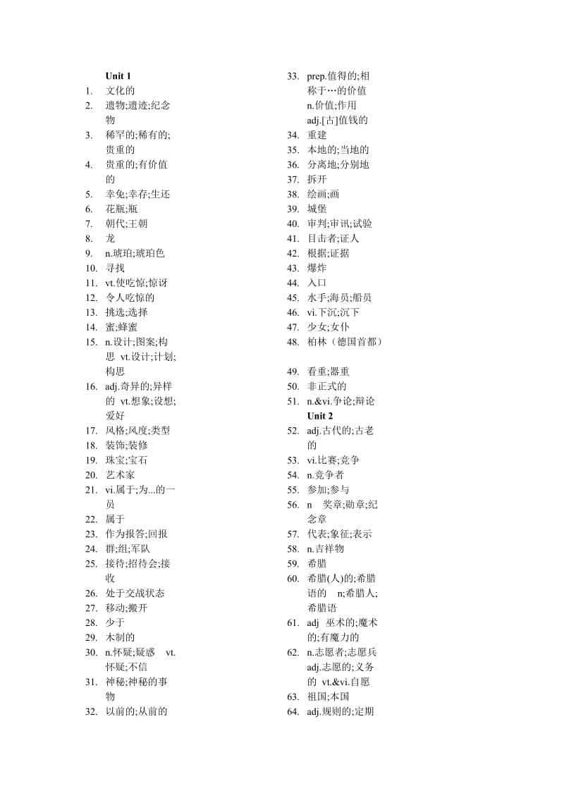 新课标高中英语必修二单词表(纯中文)_第1页