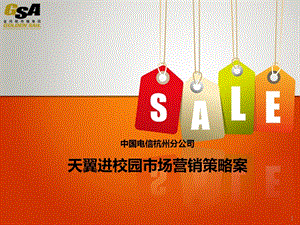 杭州电信天翼进校园活动市场营销策划策略提案