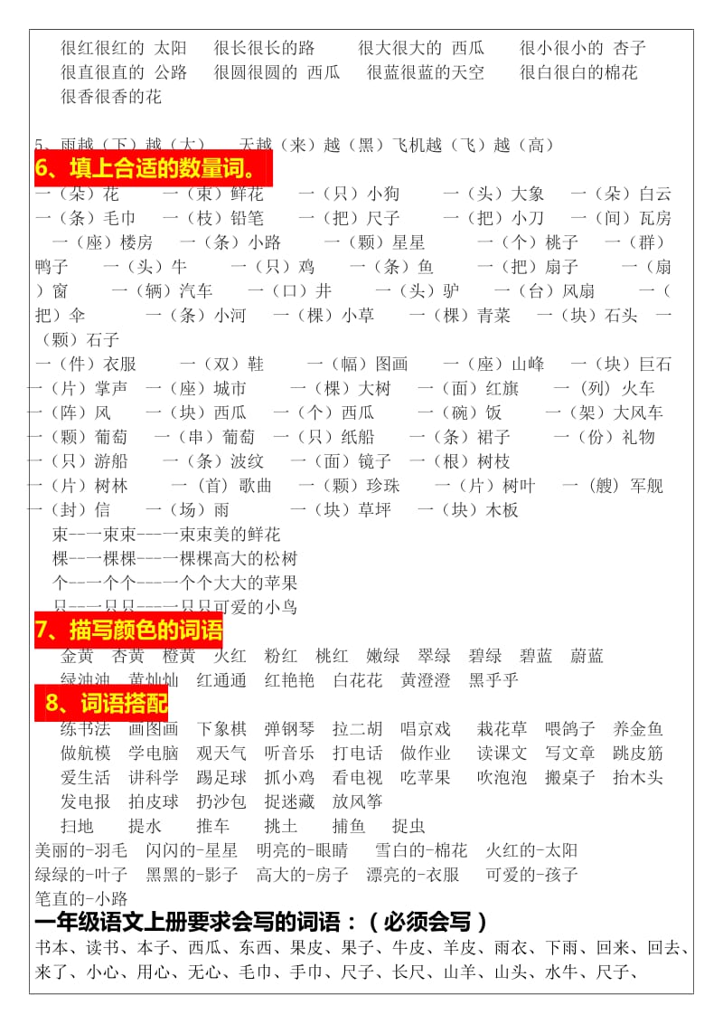 最新人教版一年级语文上册词语积累_第2页