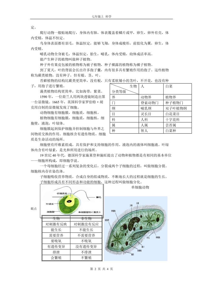 浙教版初一科学知识点归纳总结_第2页