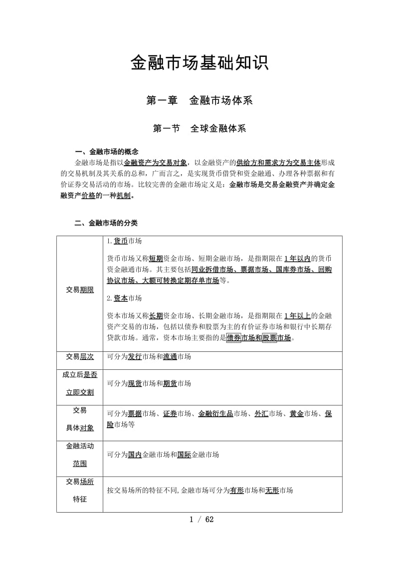 证券从业—金融市场基础知识_第1页