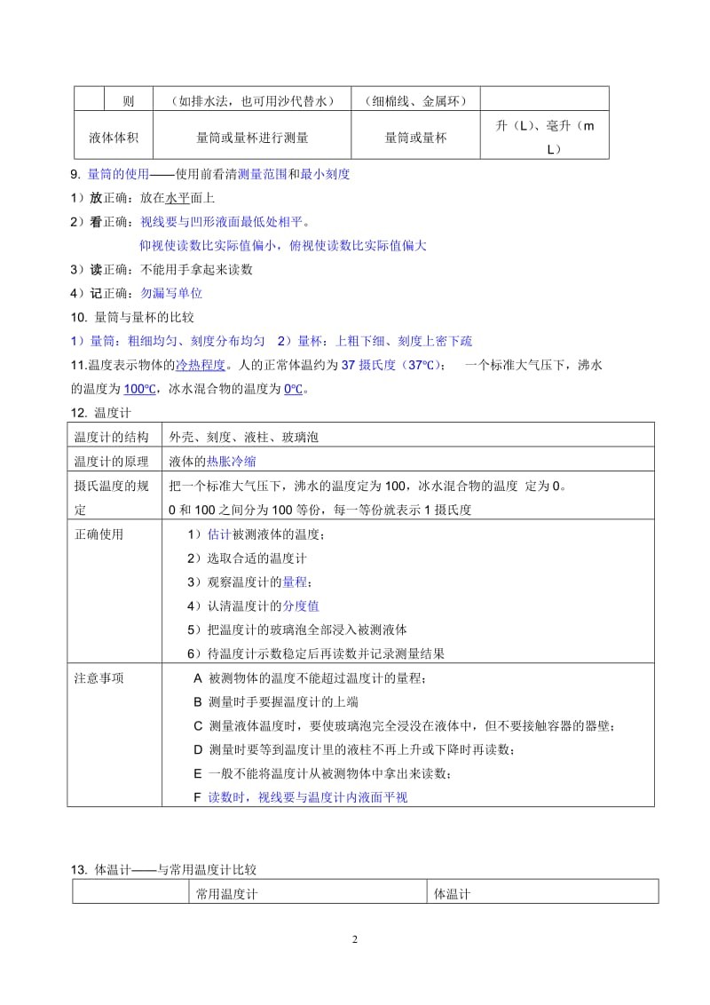 浙教新版七年级上科学知识点总结_第2页