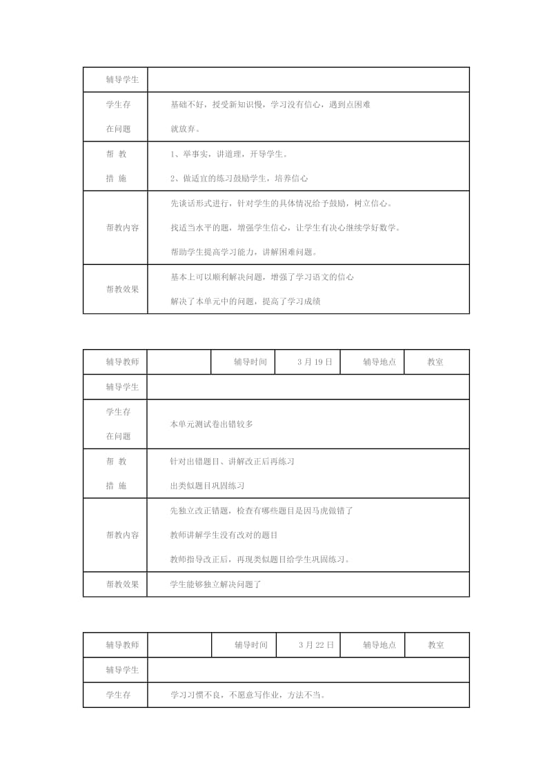 小学学困生辅导记录_第2页