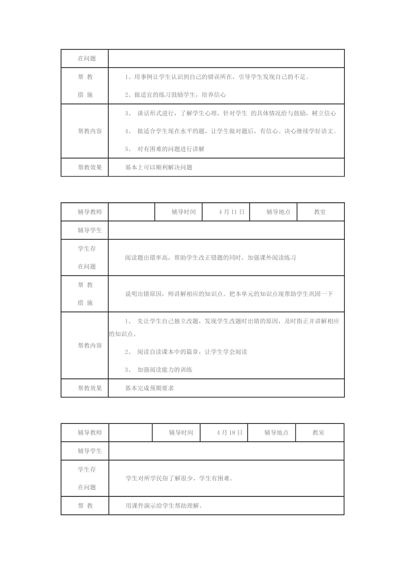 小学学困生辅导记录_第3页