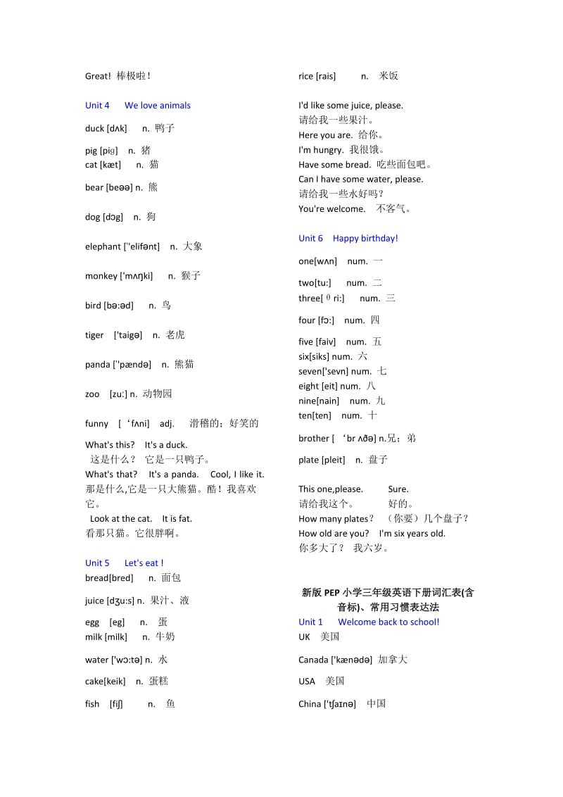 小学英语单词一览表_第2页