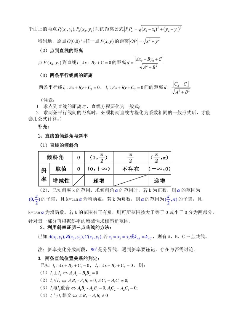 直线与方程知识点总结_第3页