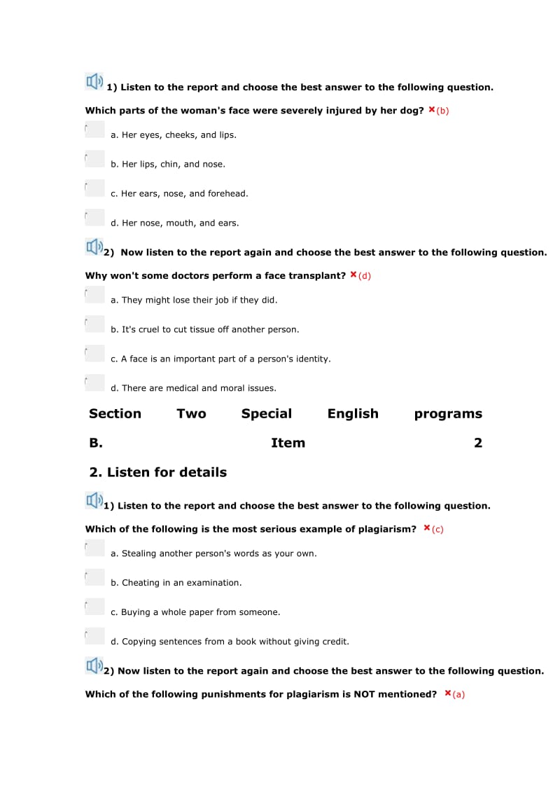 应用型大学英语视听说教程3答案--单元4_第2页