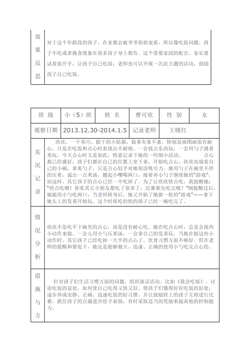 幼儿园个案跟踪观察记录表_第2页