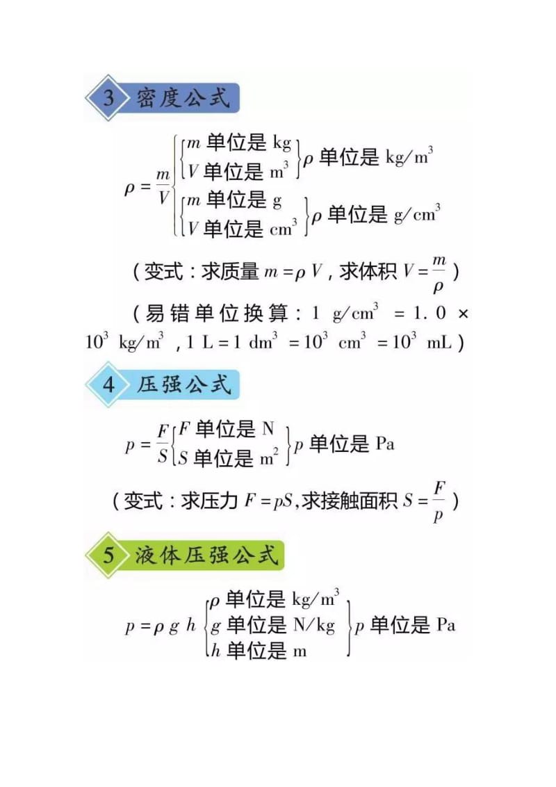 中考必背物理公式_第2页