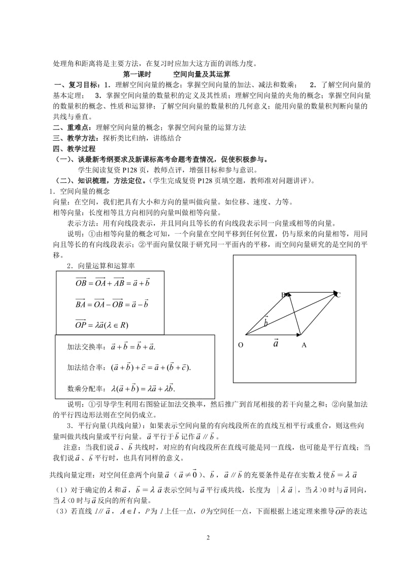 选修2-1空间向量与立体几何教案_第2页