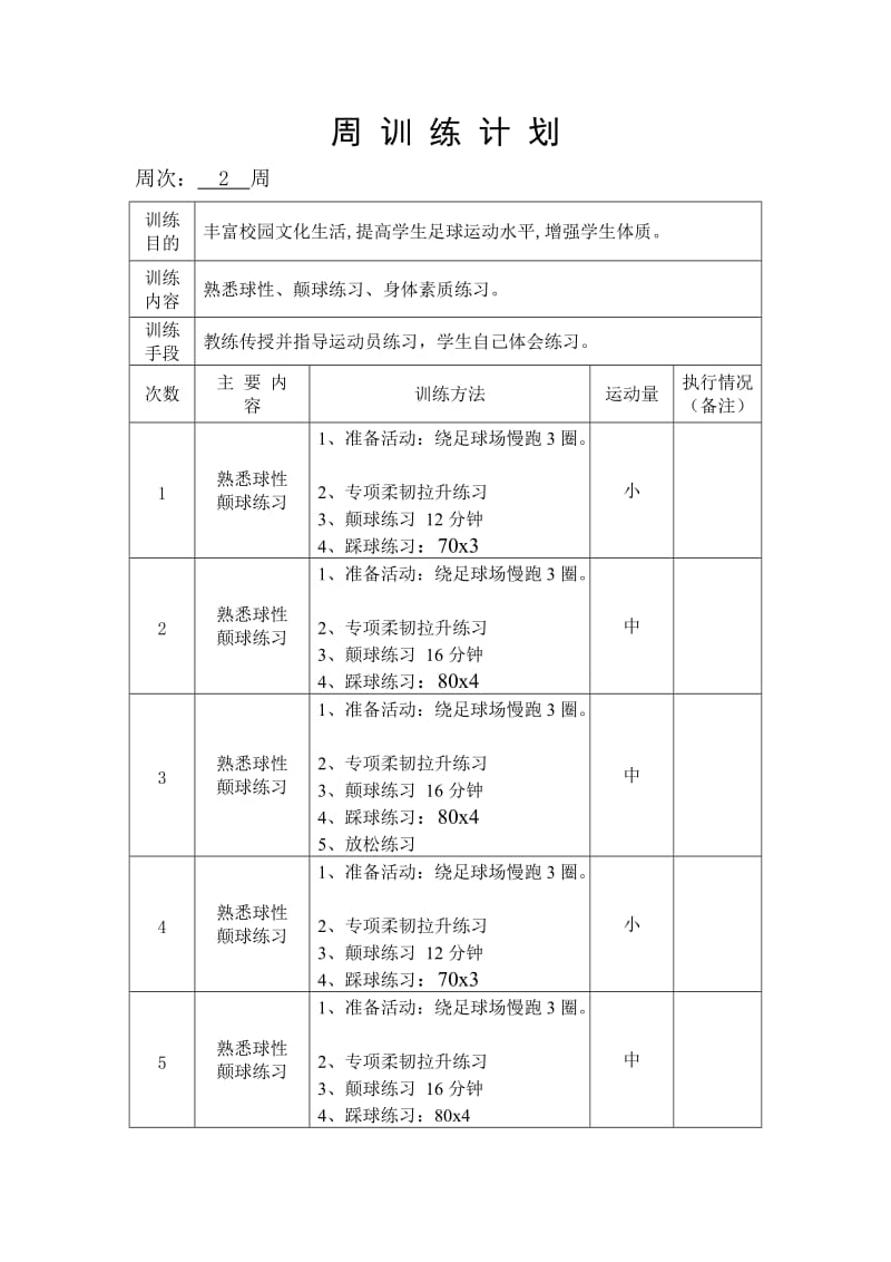 小学足球训练周计划_第3页