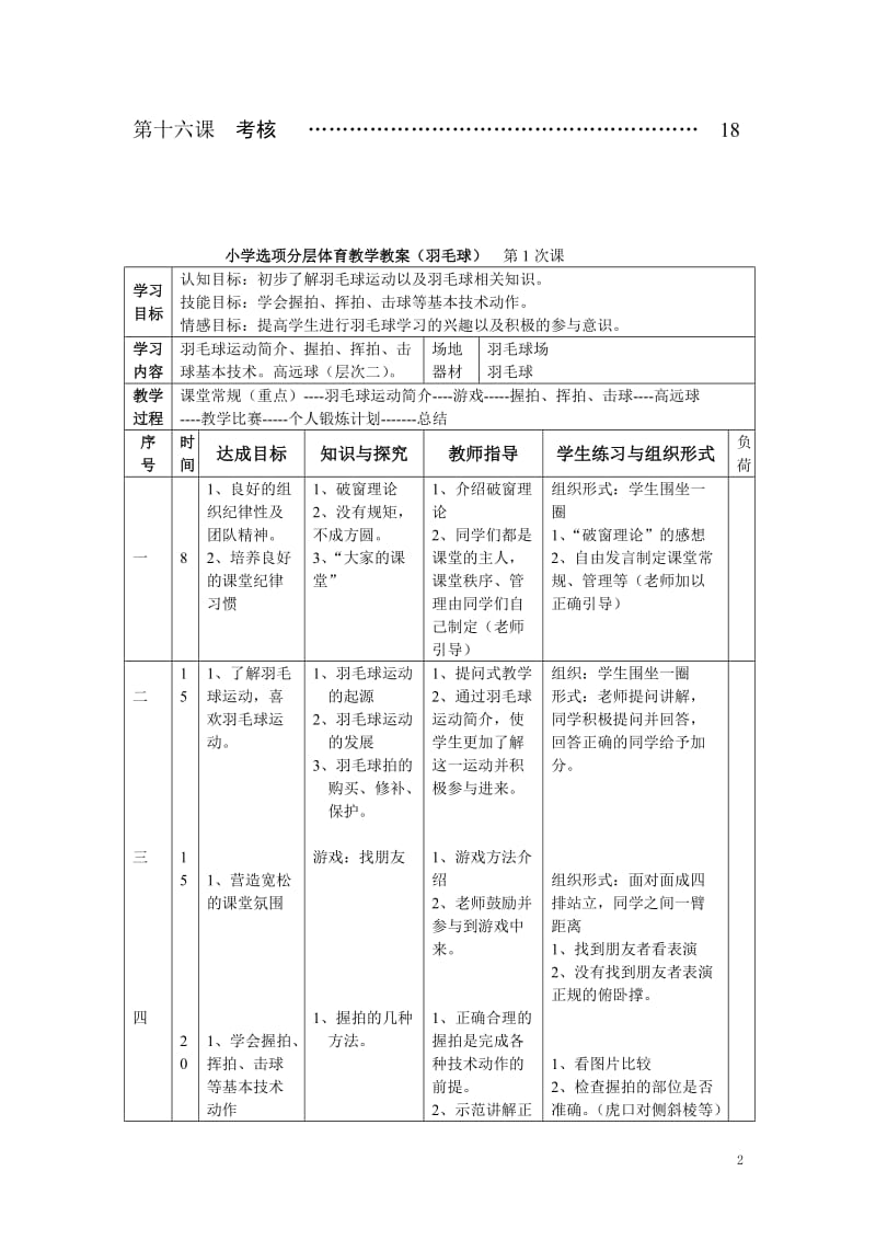 杨毅教学教案(羽毛球)_第2页