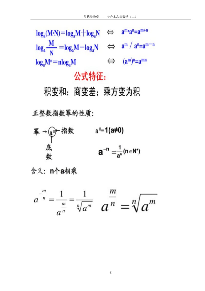 专升本高等数学(二)必考公式、必考题型与模拟试卷_第2页