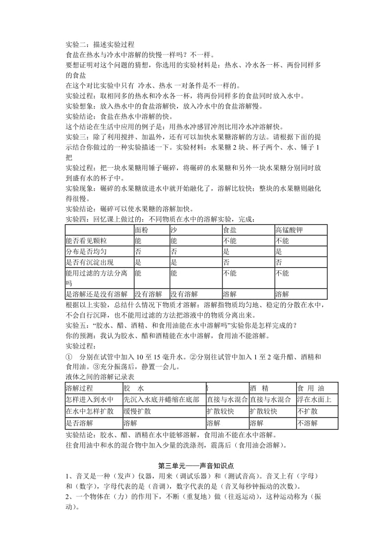 新教科版科学四年级上册知识点整理_第3页