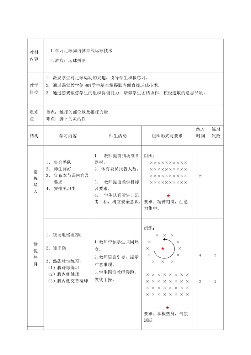 足球脚内侧运球教案_第1页