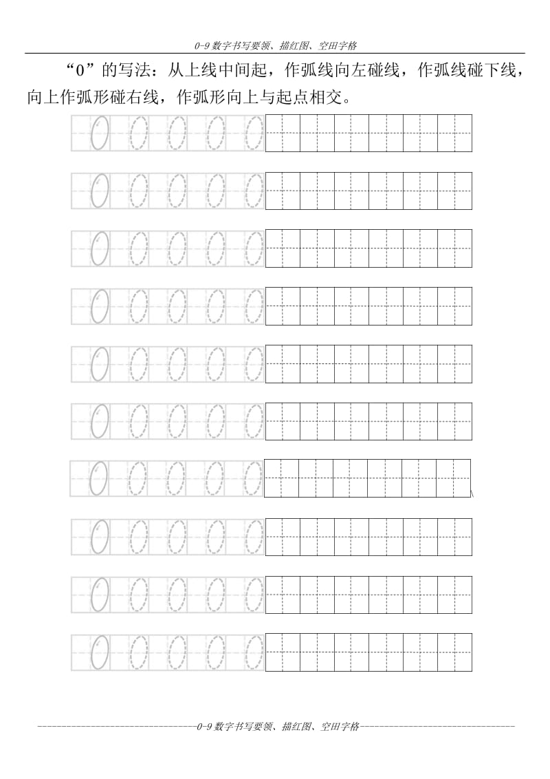 幼儿-0～9数字书写规范及描红图_第2页